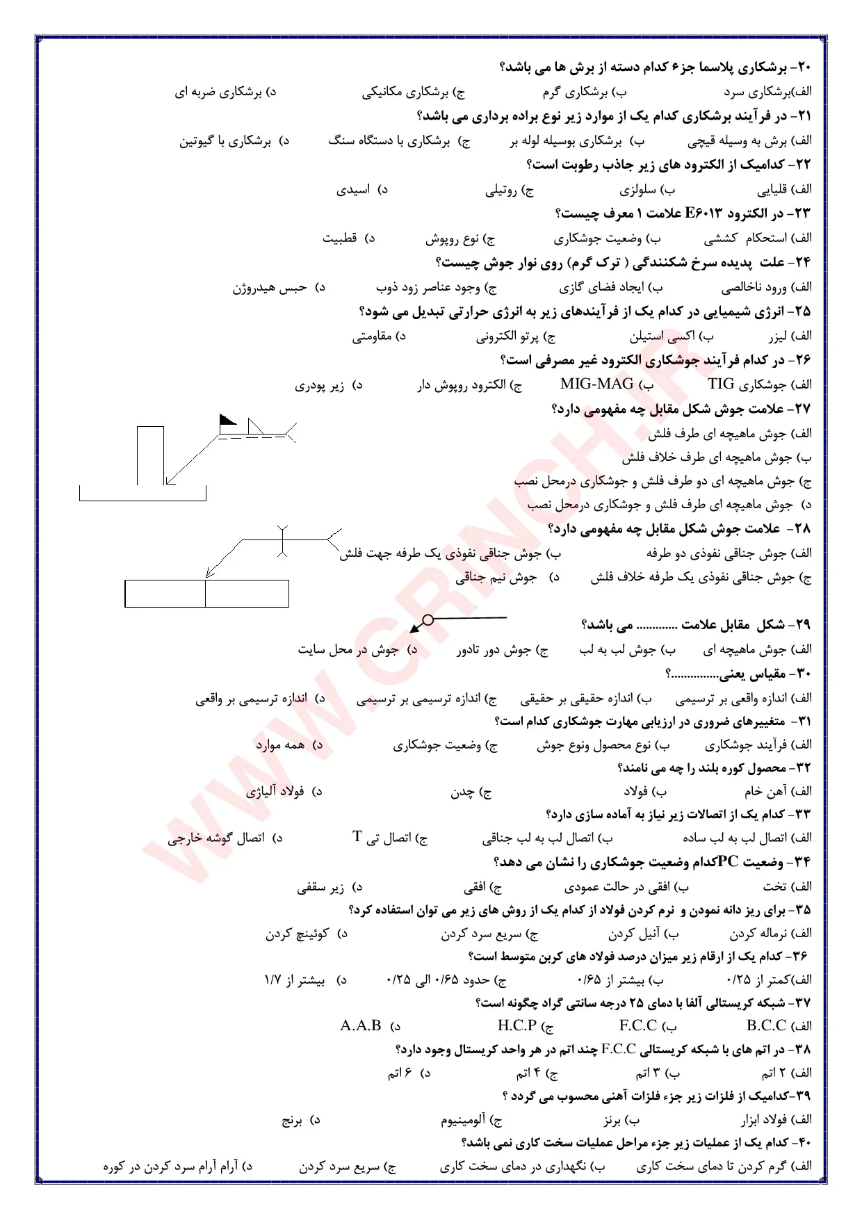 دانلود جدیدترین نمونه سوالات جوشکاری e3 فنی حرفه ای (ویرایش 1405)