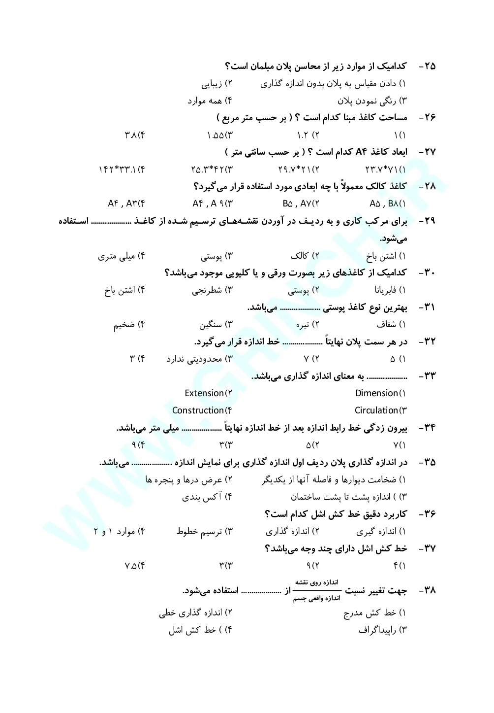 دانلود جدیدترین نمونه سوالات تزیین کننده فضای داخلی (ویرایش 1405)