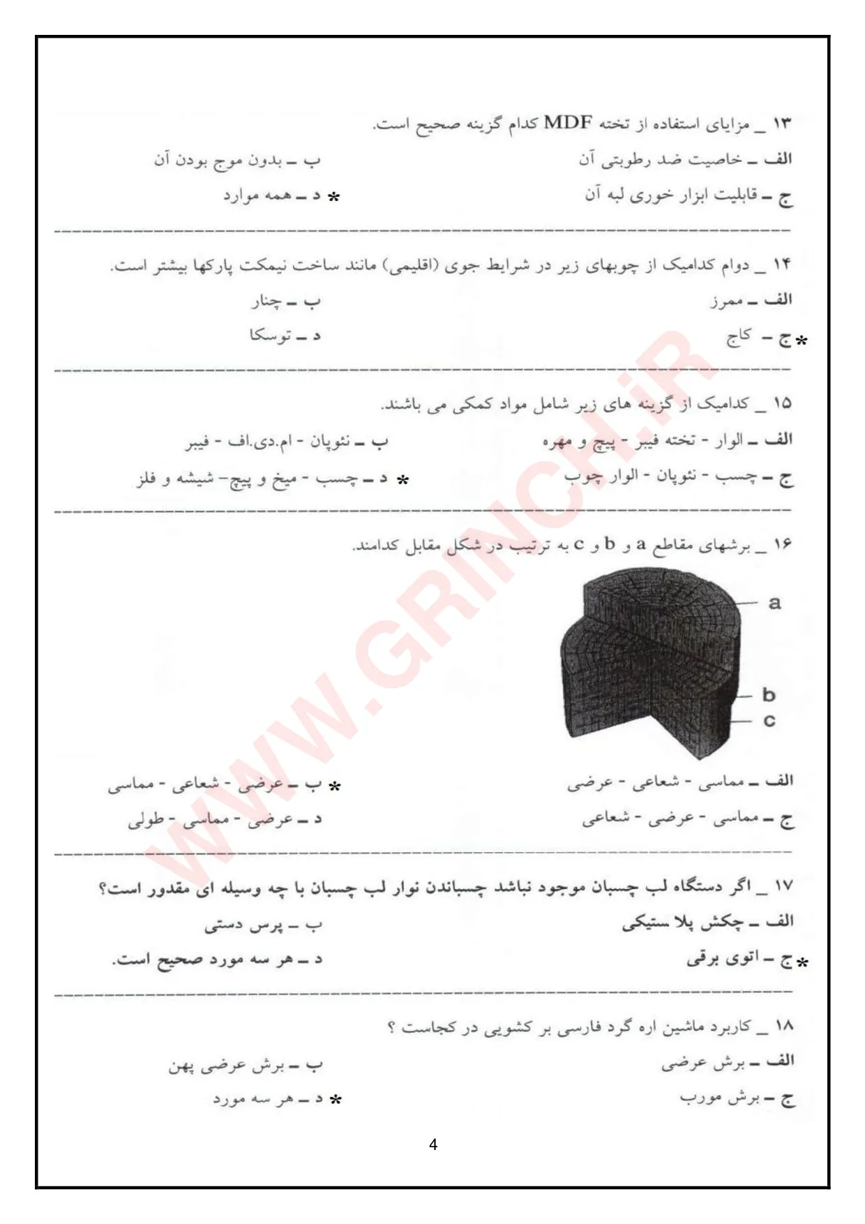 دانلود جزوه و نمونه سوالات کابینت سازی چوبی فنی حرفه ای (ویرایش 1405)