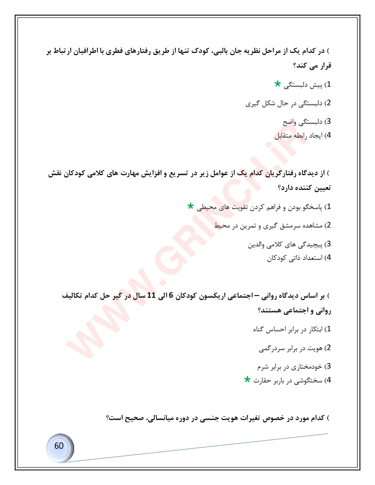 دانلود رایگان نمونه سوالات استخدامی آموزگار ابتدایی با جواب (از سال 94 تا 1402)